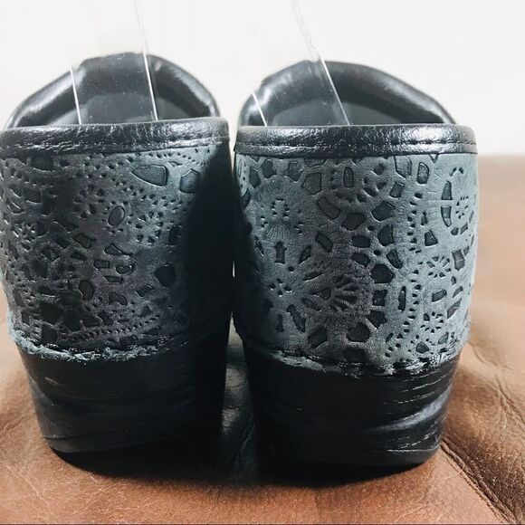 Dansko black leather patterned professional clogs - Picture 8 of 8